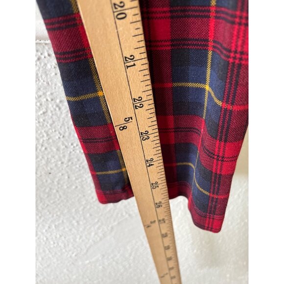 J. McLaughlin Becca Leggings Regiment Plaid Size 8 Red & Black Stretch Womens - Picture 11 of 13